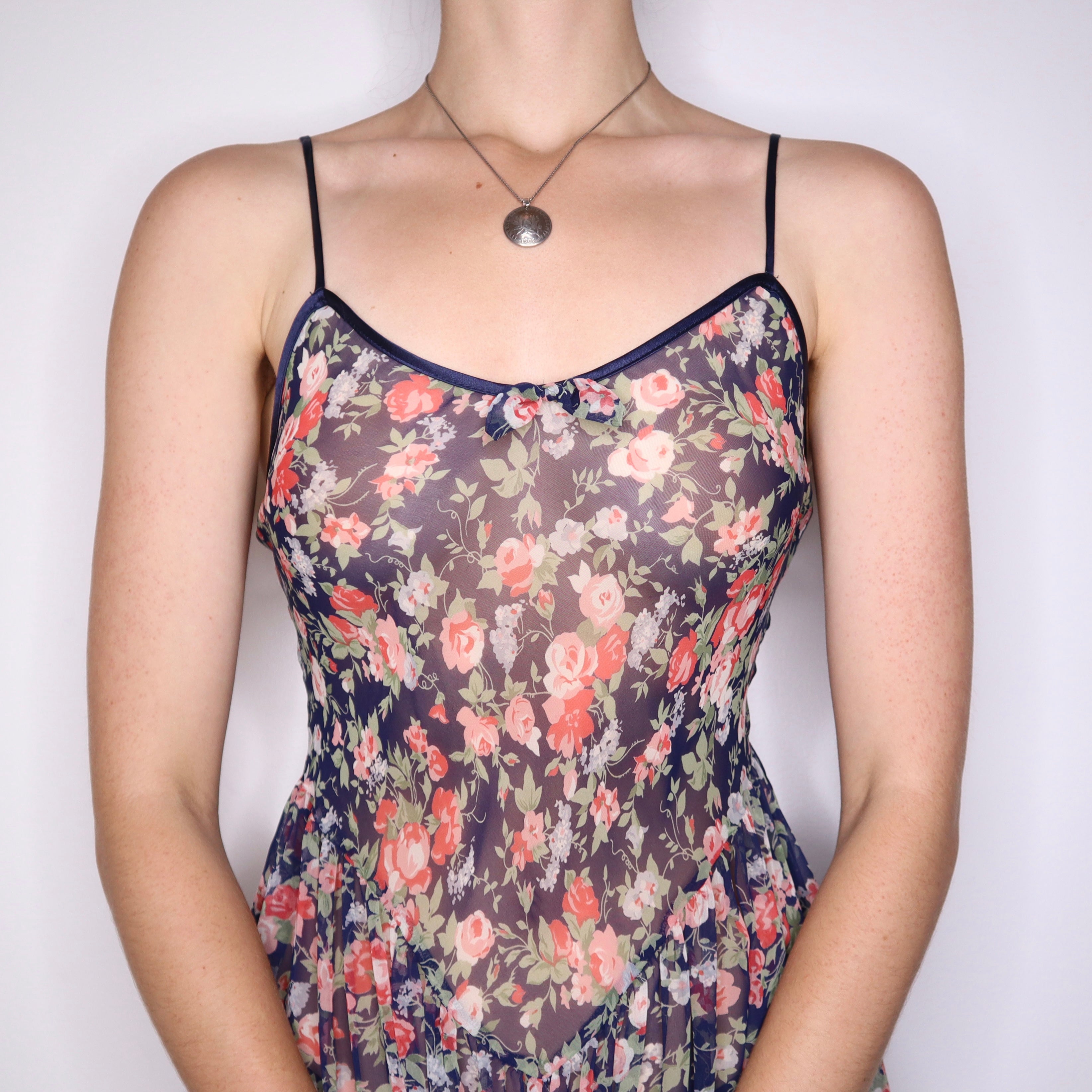 90s Long Sheer Floral Slip Dress (S/M) Holy Thrift 90s Long Sheer Floral Slip Dress (S/M) Holy Thrift
