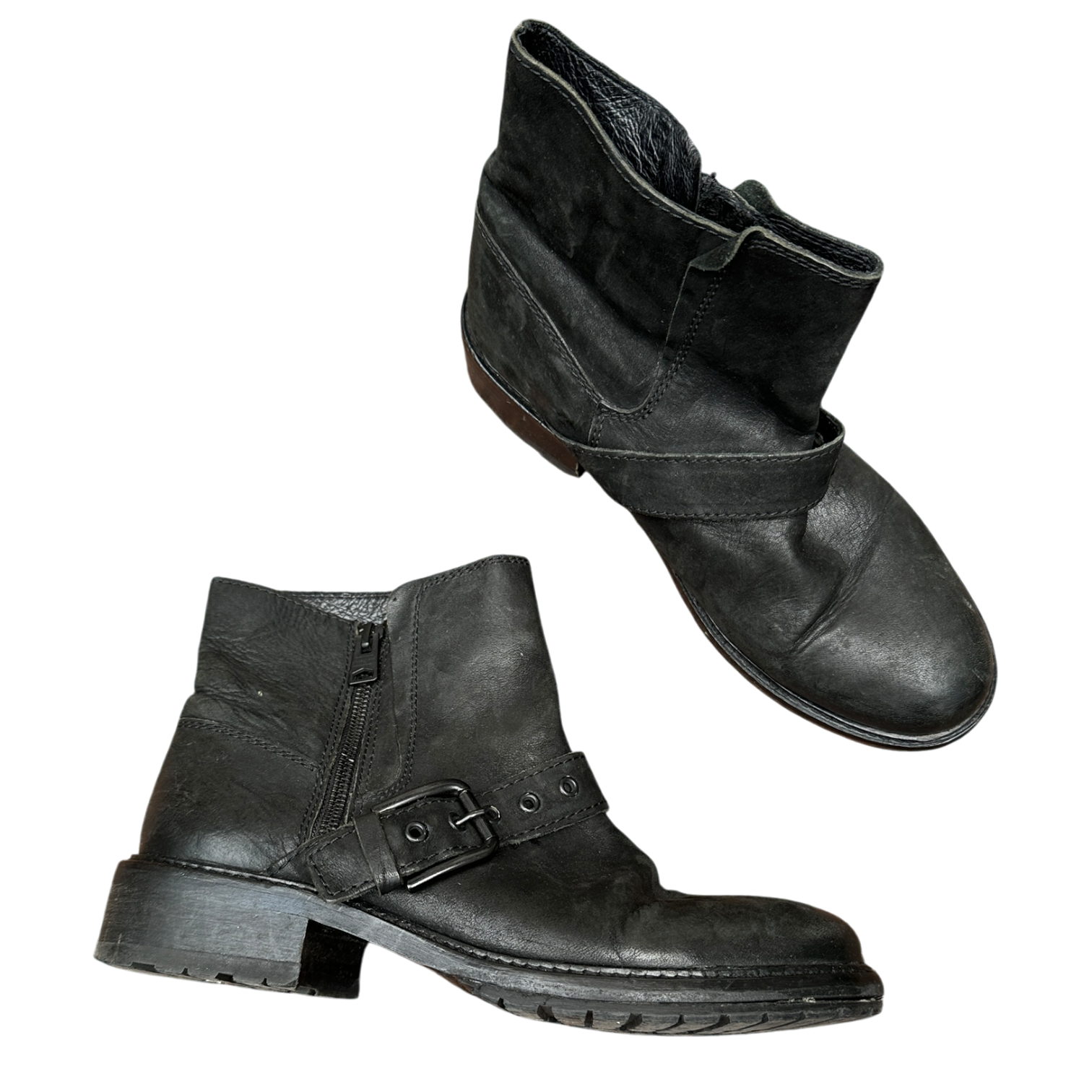 Vintage All Saints Slouch Buckle Ankle Boots (UK 6 EU 39 US 8)