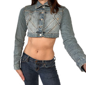 Y2K Cropped Denim Jacket (XS/S)