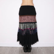 Y2K Italian Dark Boho Tiered Maxi Skirt (S)