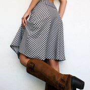 Vintage Gingham Midi Skirt (S)