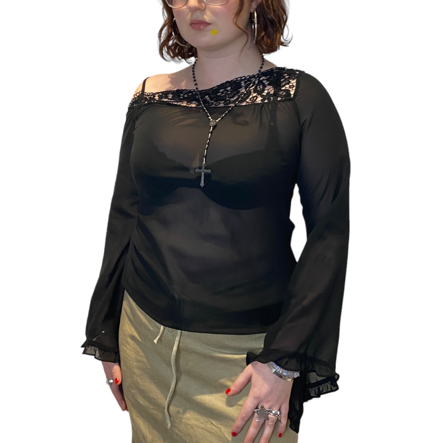 Vintage Sheer Floaty Top (S/M)