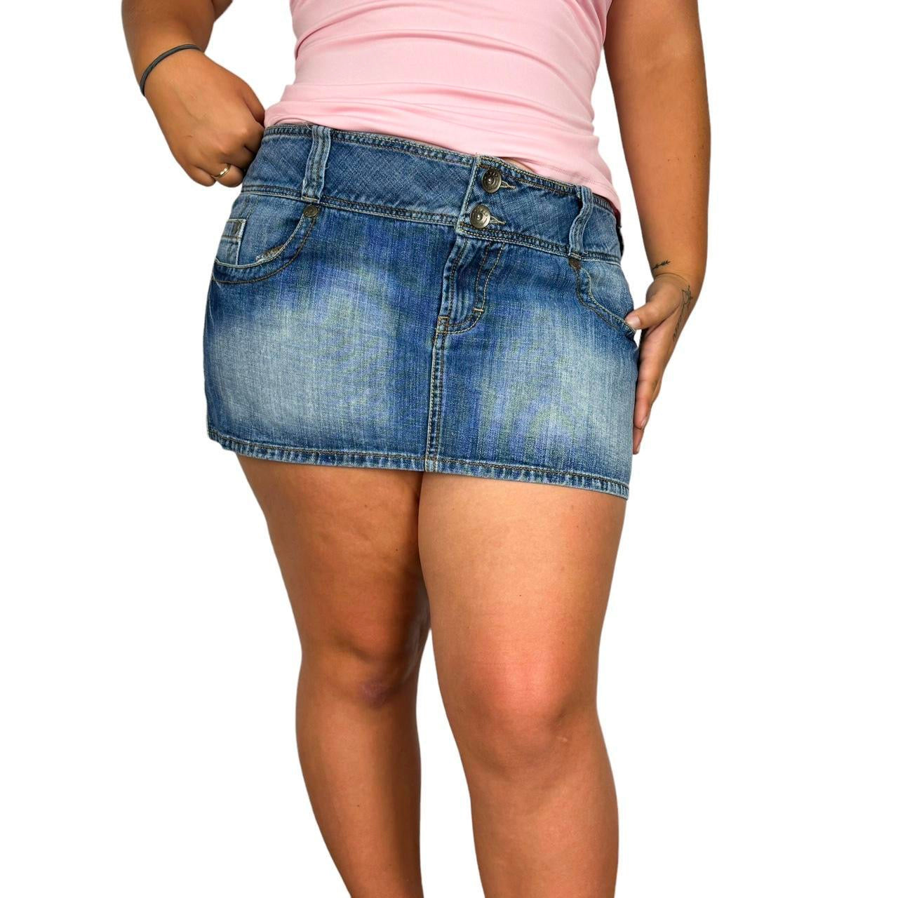 Y2K Faded Denim Low Rise Mini (XL)