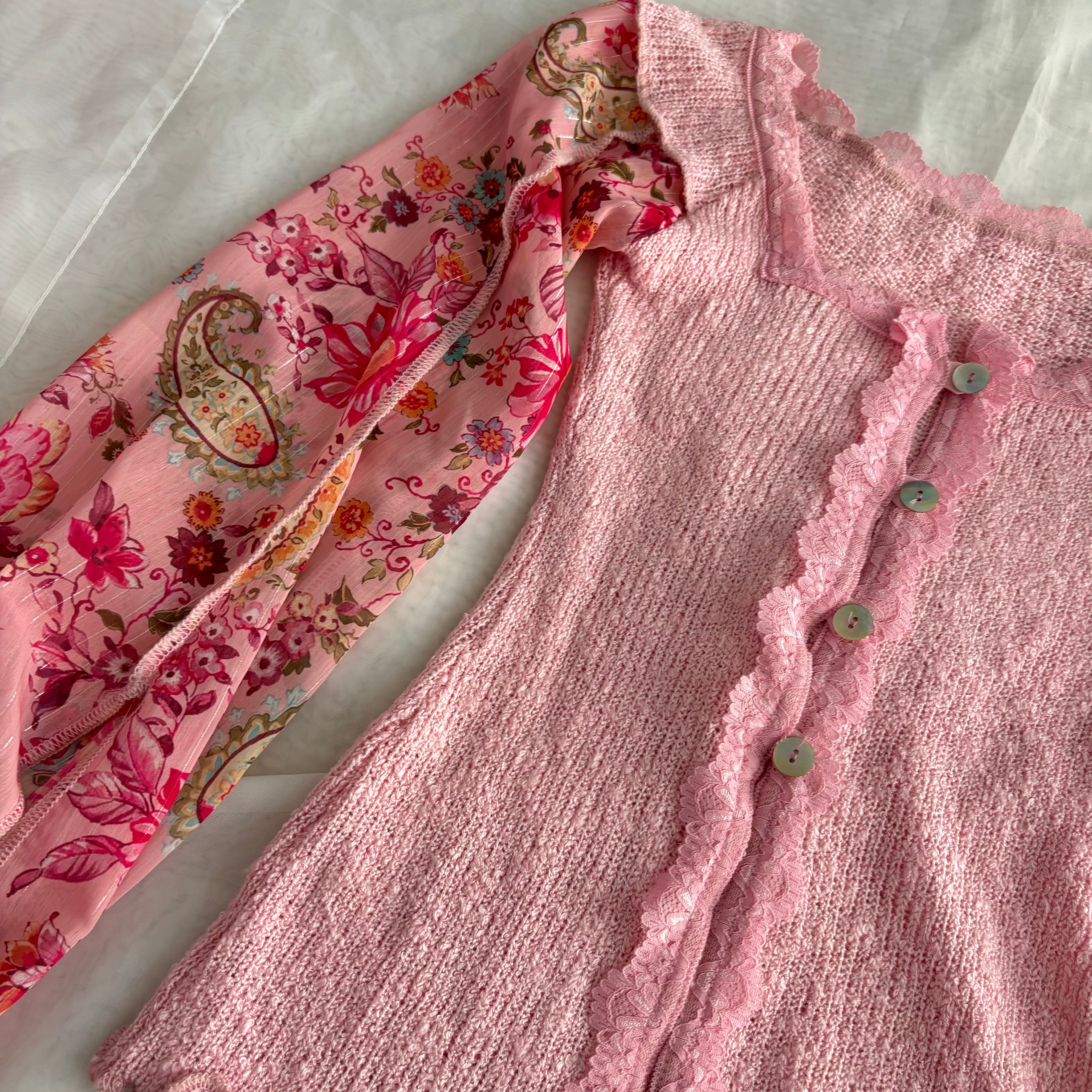 Zone Bleue Pink Cardigan (S/M)