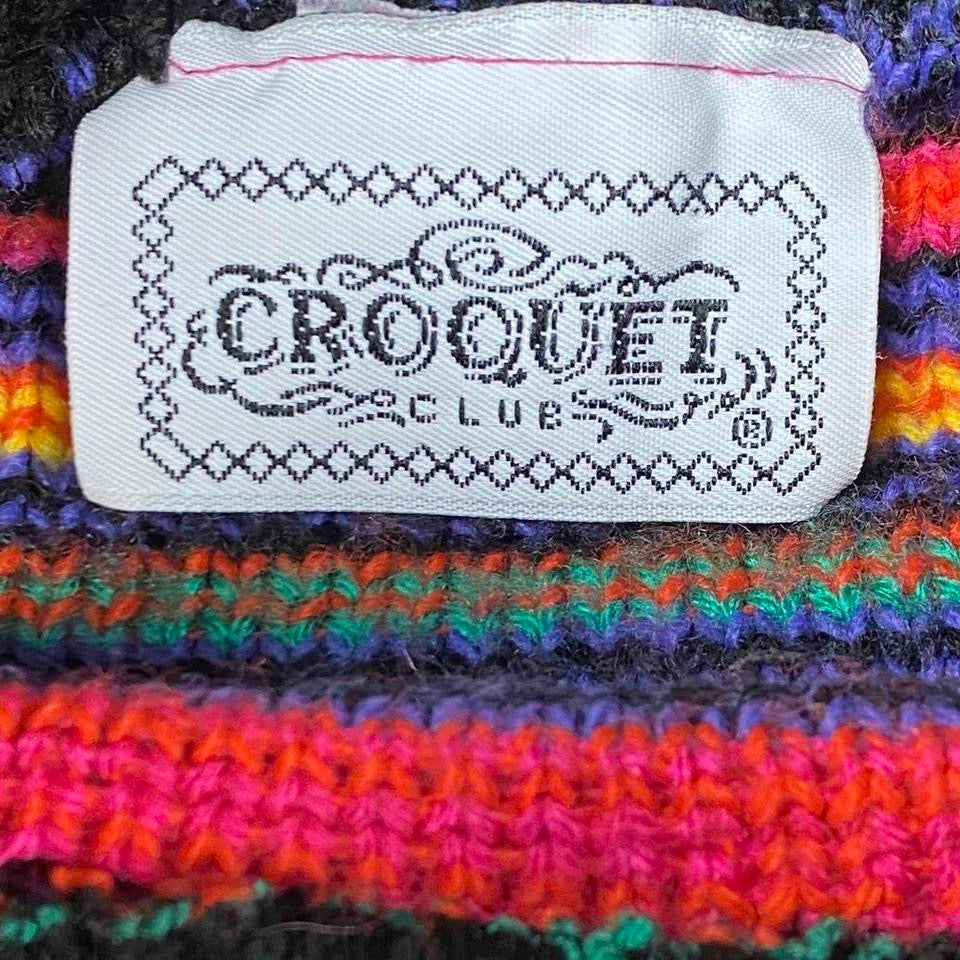 90s Cozy & Colorful Turtleneck Sweater (M)
