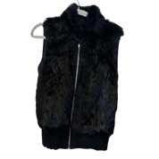 Vintage Black Rabbit Fur Gilet (S)