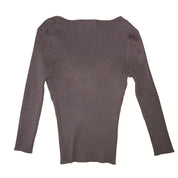 2000s Embellished Neckline 3/4 Sleeve Knit (S)