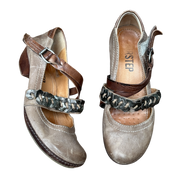 Vintage Boho Buckle Leather Ballet Pumps by AS.98 (US 6)