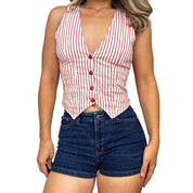70s Striped Waistcoat Vest (S/M)