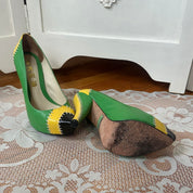 LAMB Green Leather Heels (6.5)