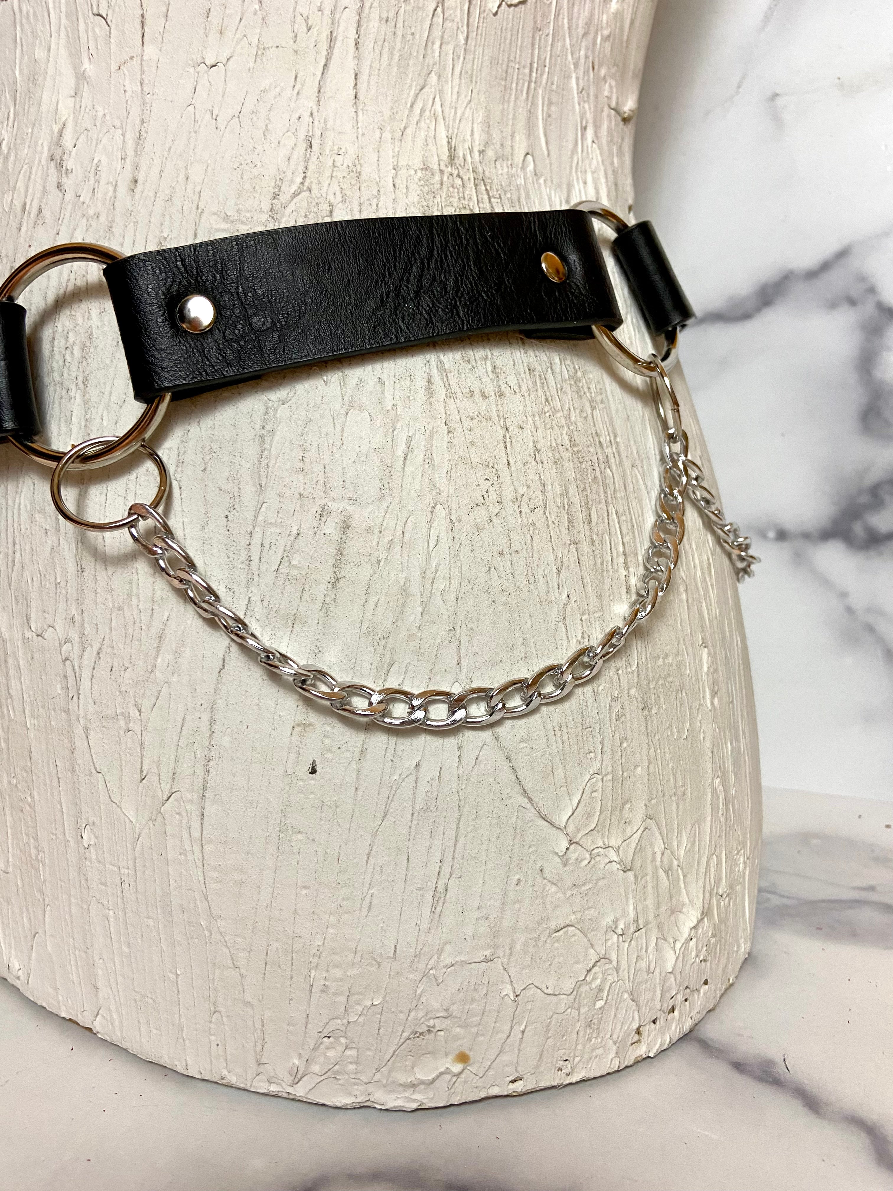 Black & metal funny belt