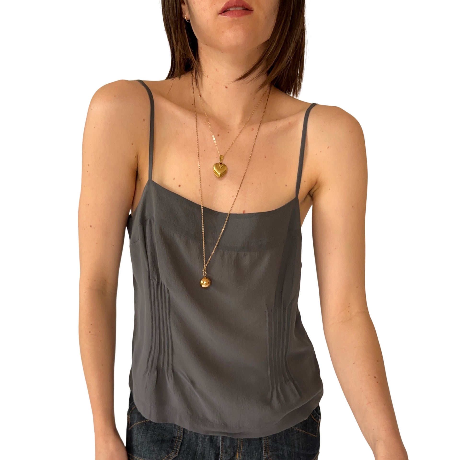 2000s Armani Silk Slate Tank (S/M)