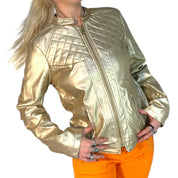 Metallic Faux Leather Jacket (M/L)