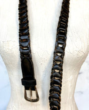 Indian black leather belt