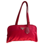 Vintage Prada Tessuto Shoulder Scarlet Red Bag