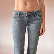 Y2K Embellished Low Rise Jeans (XS)