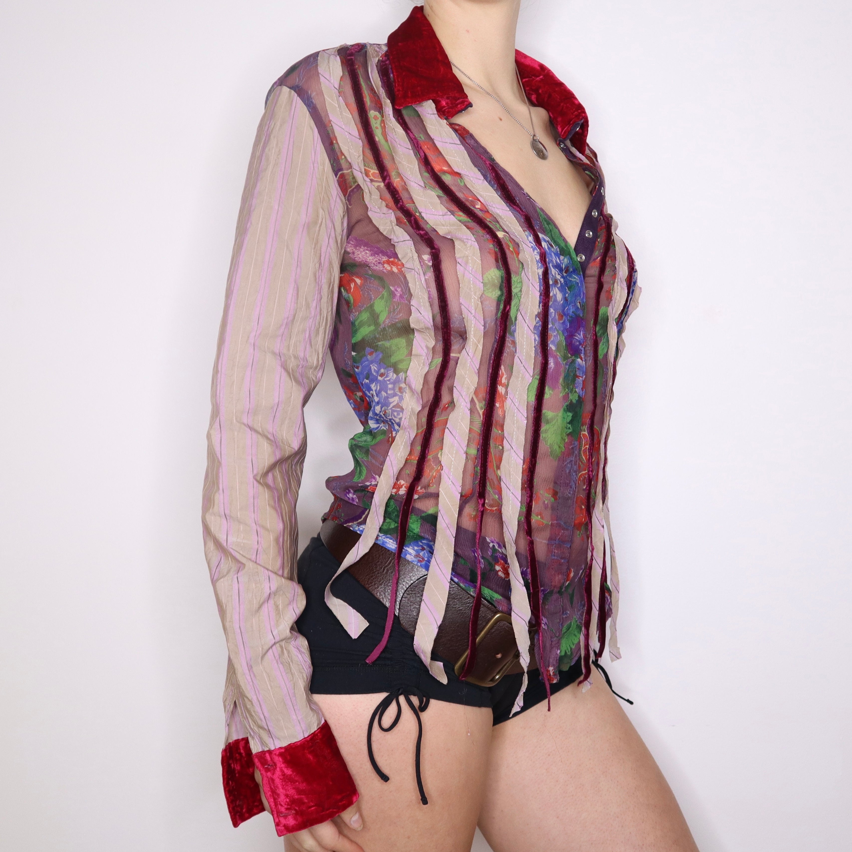 Y2K Funky Abstract Designer Blouse (M)