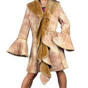 Y2K Ruffly Faux Fur Shearling Coat (L)