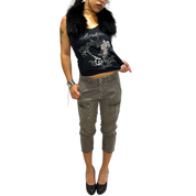Vintage Gothic Grunge Moschino Slogan Tank Top (M)
