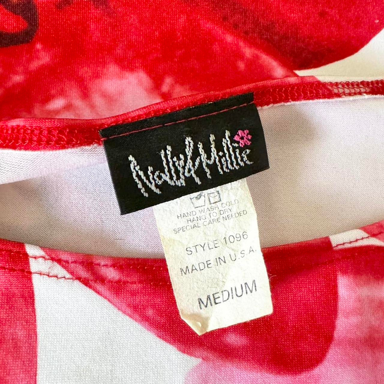 Y2K Digital Floral Boatneck Top (M)