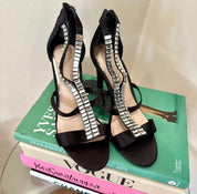 Kelly & Katie Black And Silver Rhinestone Heels (6)