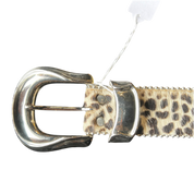 Cheetah Faux Fur Studded Belt