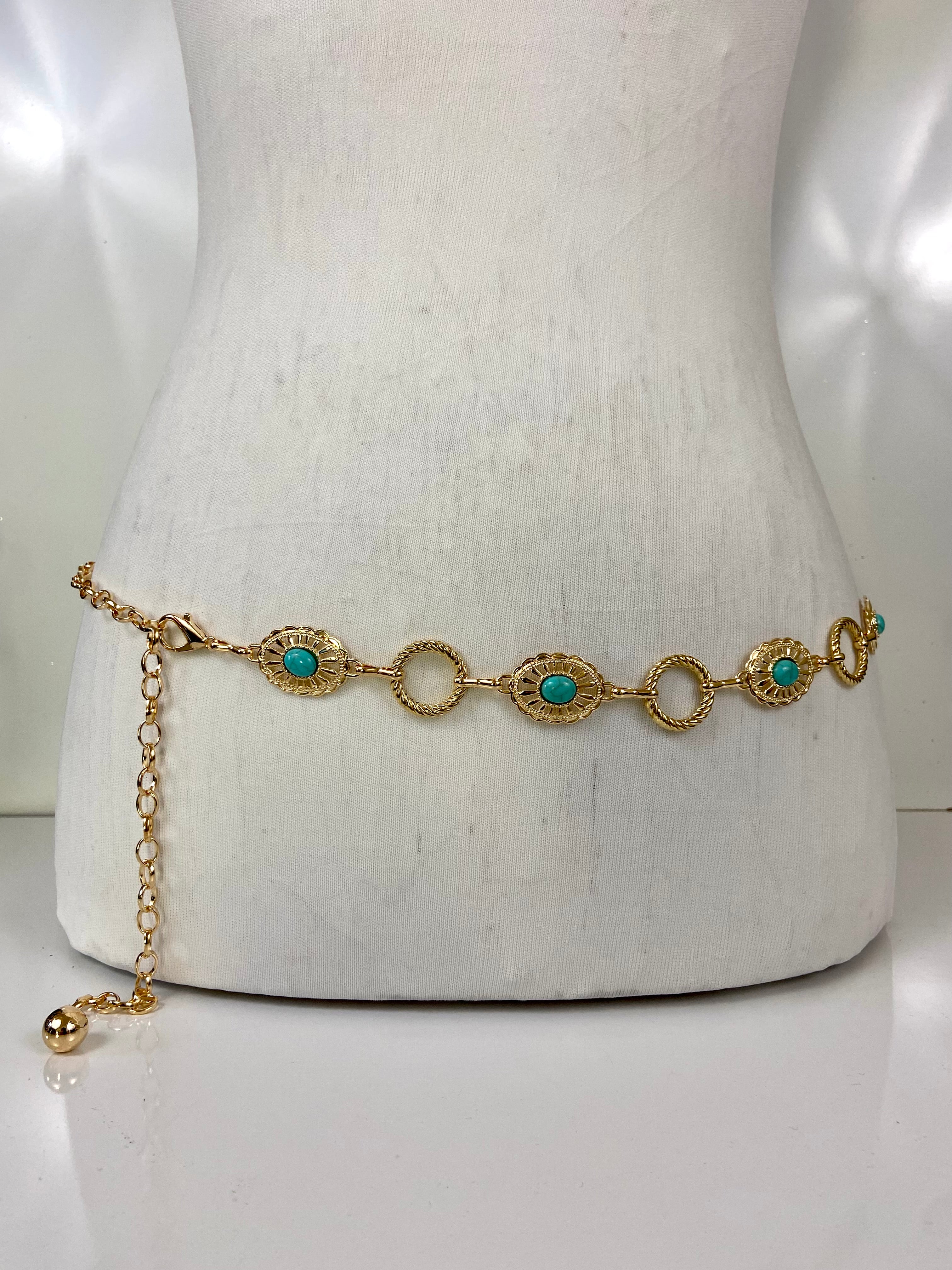Simple gold waist chain belt