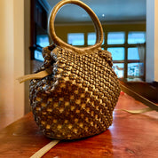 Woven leather cute purse