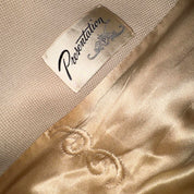 1960s Beige Wool Coat with Fur Collar (M)