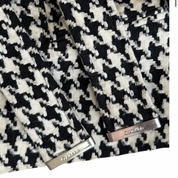 Calvin Klein Houndstooth Trench Coat With Leather Trim (M)