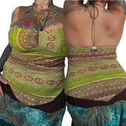 Y2K handkerchief halter top (L)
