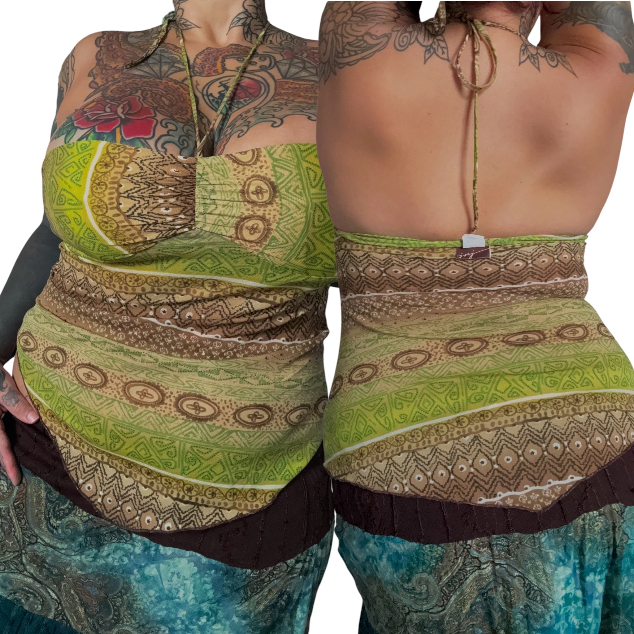 Y2K handkerchief halter top (L)