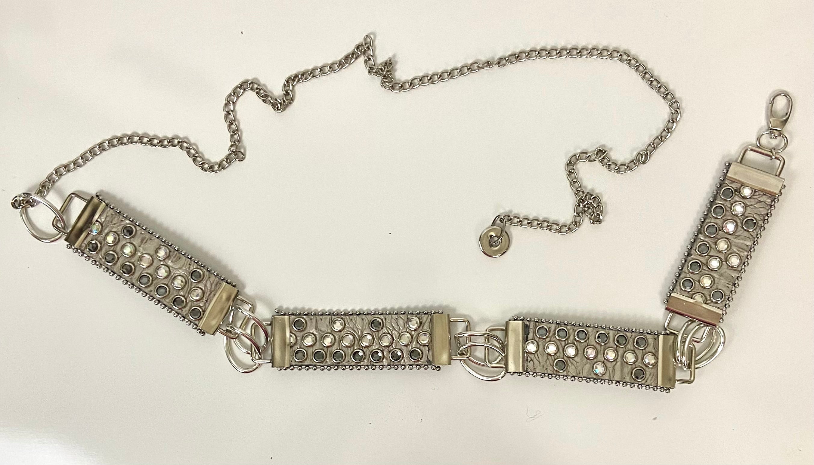 Reworked leather and chain belt