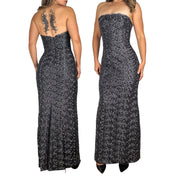 90s Beaded Lace Strapless Gown (S)