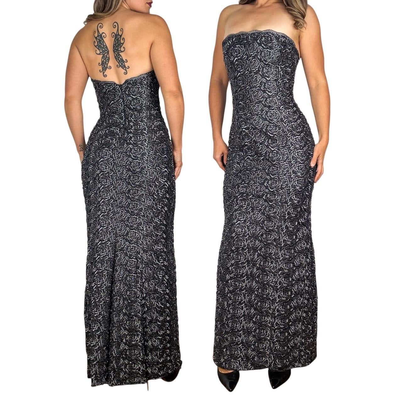 90s Beaded Lace Strapless Gown (S) Holy Thrift 90s Beaded Lace Strapless Gown (S) Holy Thrift