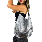 Vintage Slouchy Silver Leather Bag