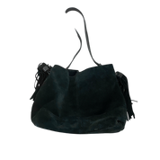 2010s Black Suede Fringe Bag