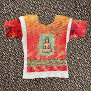 Vintage Buddha Graphic Scrunch Baby Tee (M)