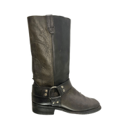 True Vintage American Black Leather Buckle Biker Boots (UK 7 US 8D/ US 9.5)