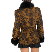 Damask Faux Fur Jacket (M)