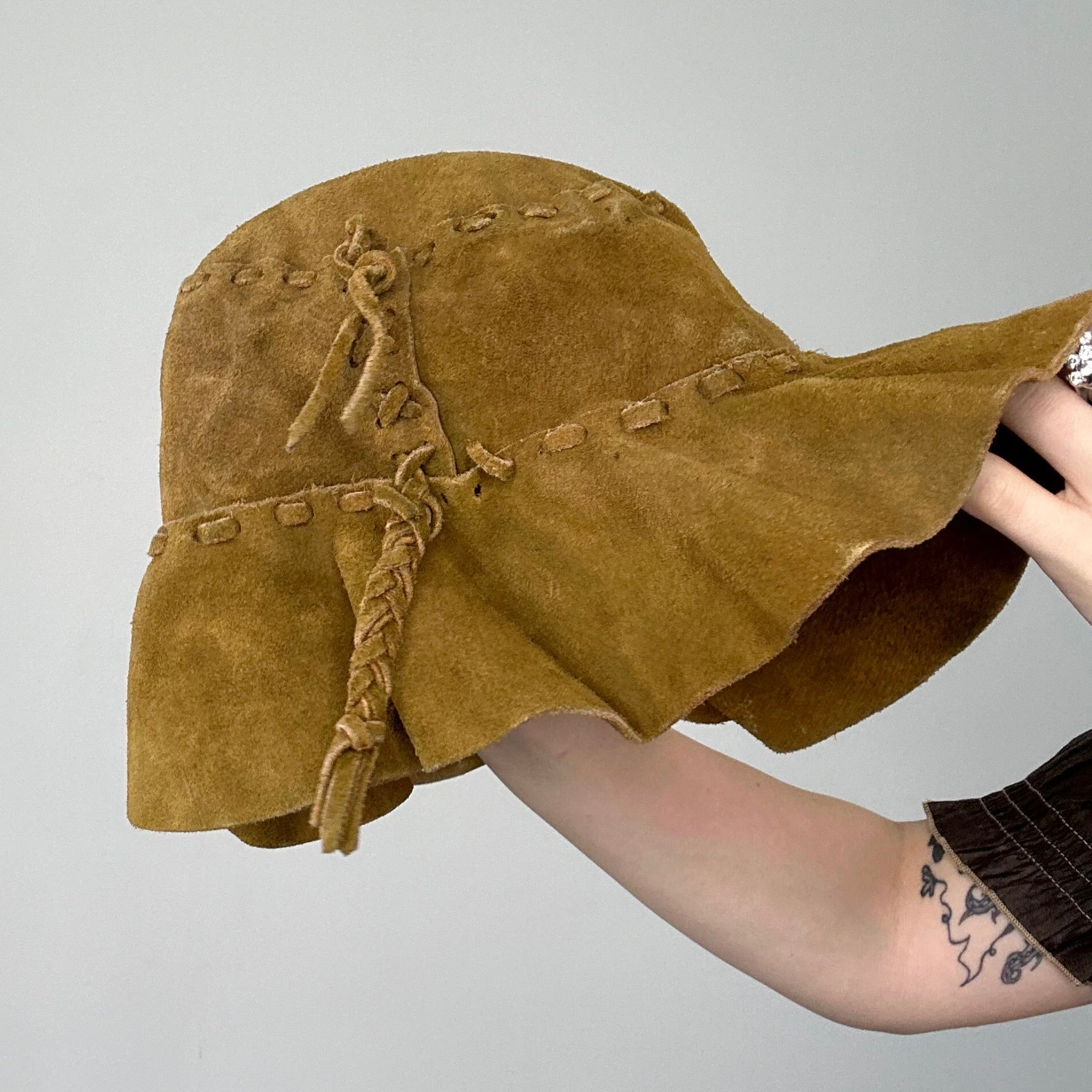 Suede Hat Mens Leather Floppy Hat Zephyr Mens Genuine Suede