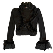 Morgan de Toi Velvet Ruffle Micro Mesh Bolero (M)