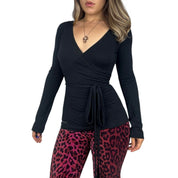 Miss Sixty Black Wrap Top (M)