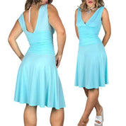 Y2K Slinky Aqua Midi Dress (M)