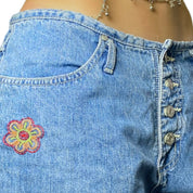 90’s embroidered Straight Leg Jeans (L)