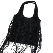 Vintage Suede Tassel Shoulder Bag