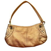 Y2K Gold Leather Shoulder Bag