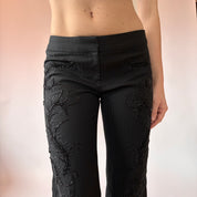 Y2K Beaded Noir Trousers (XS)