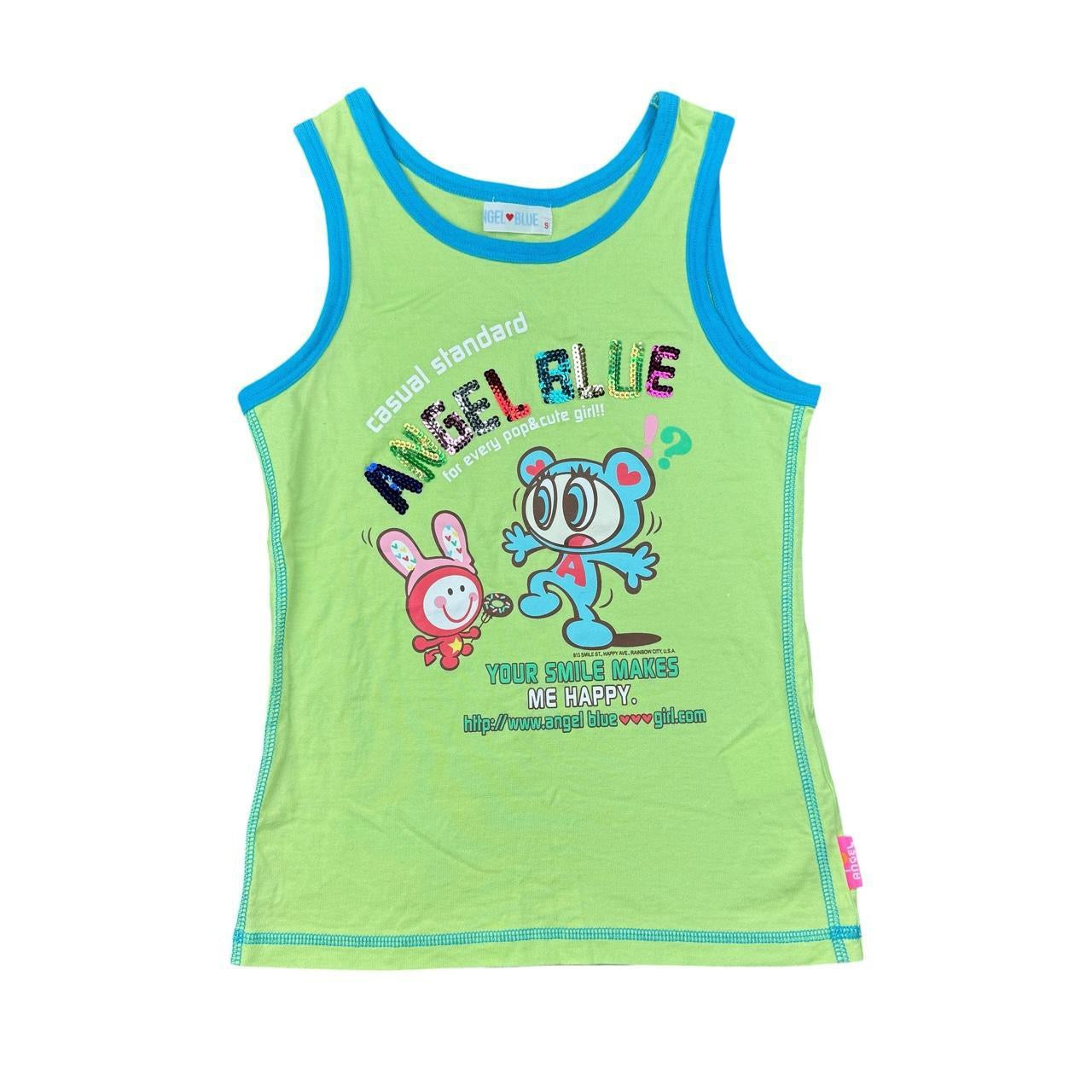Angel Blue Sequin Graphic Tank (XS)