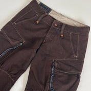 Marithe Francois Girbaud Low Rise Brown Flared Cropped Pants (XS)